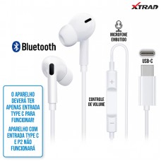 Fone Tipo C Bluetooth LC-898 Xtrad - Branco
